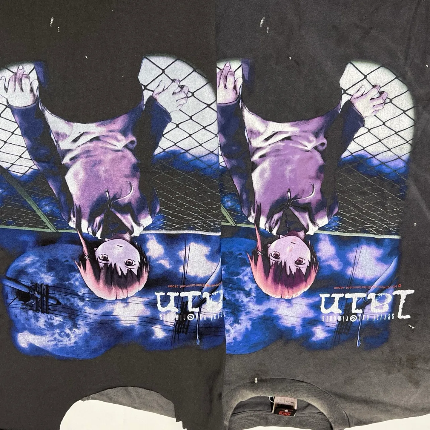 Printing proofing SAINT Mxxxxxx × serial experiments lain × GEEKS RULE GS_SS TEE/LAIN/BLK Sci-fi masterpiece anime <Ringtone> co-branded Ringtone co-branded distressed short-sleeves Washed black S-XL Super rich and delicate printing technology perfectly shows the authentic details Customized co-branded accessories The real correct version Ready-made garments Assute dyeing Washed to make old Maliu water faded